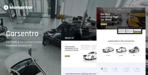 Carsentro – Car Dealer & Listing Company Elementor Template Kit